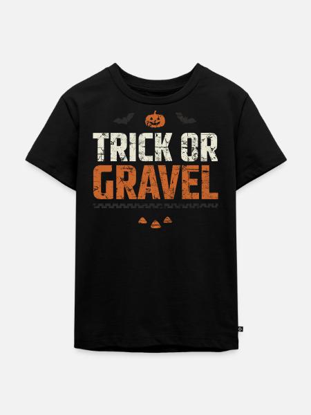 Trick Or Gravel Halloween - Kinder Premium Bio T-Shirt - Schwarz
