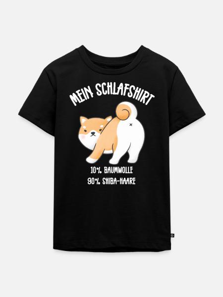 Shiba Inu Schlafshirt - Kinder Premium Bio T-Shirt - Schwarz