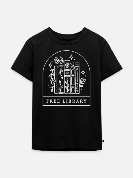 Kostenloser Bibliotheksbuchaustausch - Kinder Premium Bio T-Shirt - Schwarz