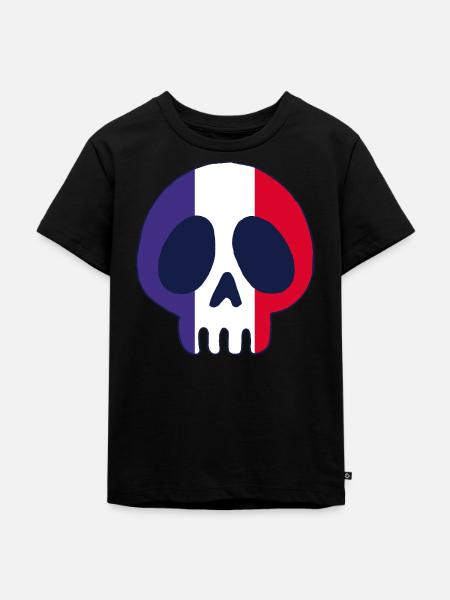 Französischer Schädel - Kinder Premium Bio T-Shirt - Schwarz