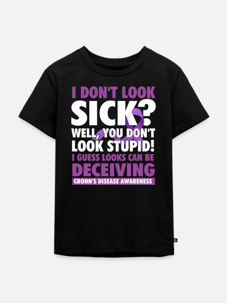 Der Schein kann trügen – Crohns IBD-Bewusstsein - Kinder Premium Bio T-Shirt - Schwarz