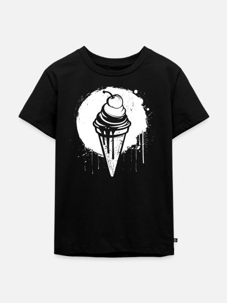Eis Farbklecks - Kinder Premium Bio T-Shirt - Schwarz