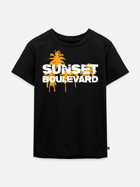 Sunset Boulevard Palm Silhouette - Kinder Premium Bio T-Shirt - Schwarz