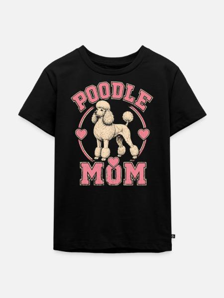 Pudel Mama Herzdesign - Kinder Premium Bio T-Shirt - Schwarz