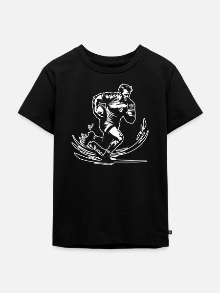 Rugby - Kinder Premium Bio T-Shirt - Schwarz