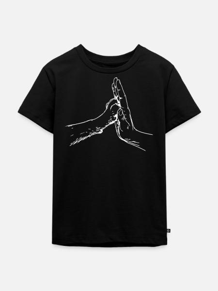 hand-pfote- - Kinder Premium Bio T-Shirt - Schwarz
