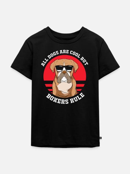 Boxer Hund - Kinder Premium Bio T-Shirt - Schwarz