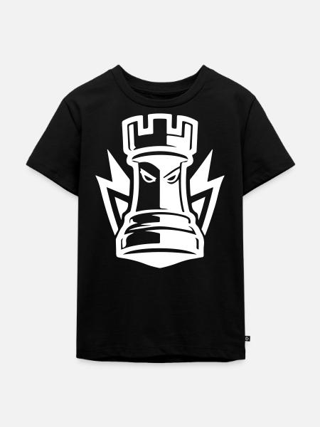 schach turm - Kinder Premium Bio T-Shirt - Schwarz