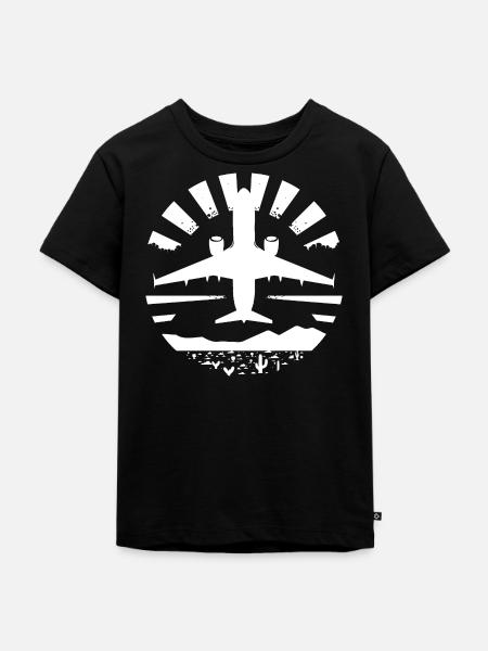 Flugzeug - Kinder Premium Bio T-Shirt - Schwarz