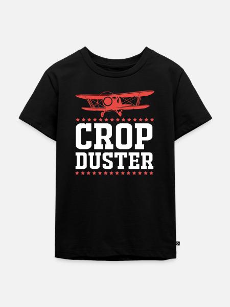 Crop Duster Flugzeug Pilot Geschenk - Kinder Premium Bio T-Shirt - Schwarz
