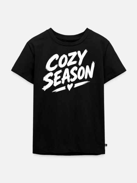 COZY SEASON - Kinder Premium Bio T-Shirt - Schwarz