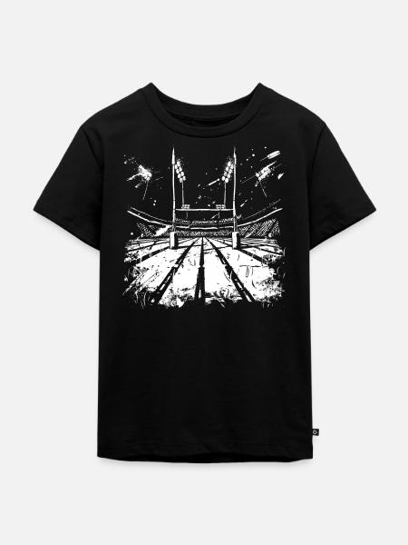 Rugby Feld - Kinder Premium Bio T-Shirt - Schwarz