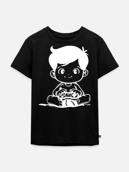 Videospiele Kinder Zeichnung - Kinder Premium Bio T-Shirt - Schwarz