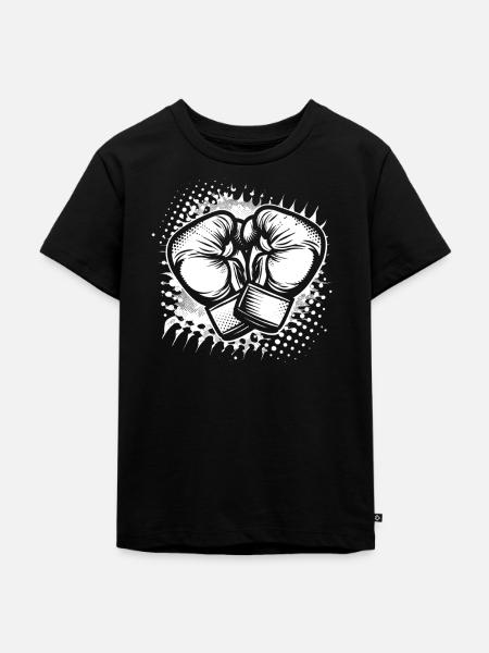 Boxhandschuhe Skizze - Kinder Premium Bio T-Shirt - Schwarz