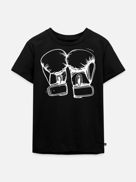 Boxhandschuhe Skizze - Kinder Premium Bio T-Shirt - Schwarz