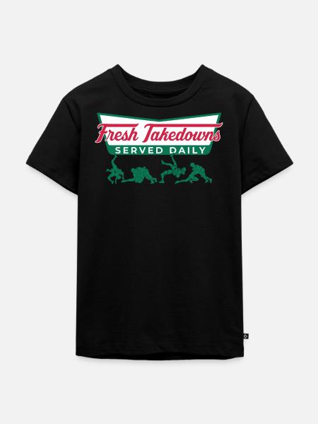 Täglich Fresh Takedowns – Wrestler-Geschenk - Kinder Premium Bio T-Shirt - Schwarz