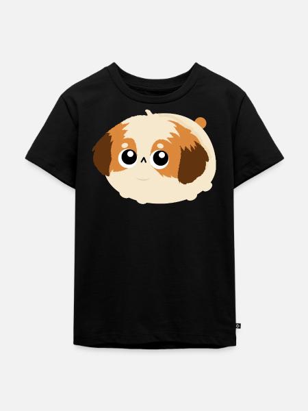 Chibi Flauschiges Shih Tzu-Welpengesicht - Kinder Premium Bio T-Shirt - Schwarz