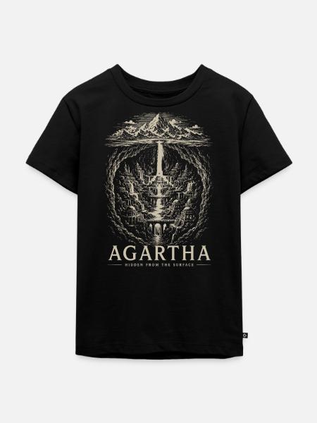Agartha Verborgene Stadt - Kinder Premium Bio T-Shirt - Schwarz