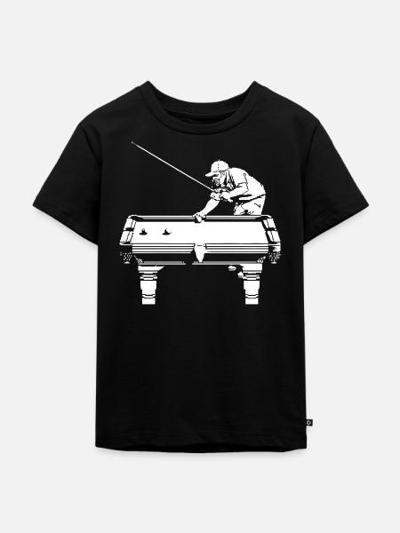 Billardspieler Pixel Grafik - Kinder Premium Bio T-Shirt - Schwarz