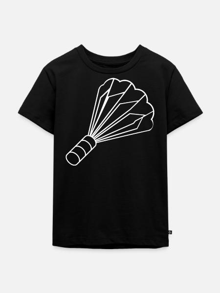Federball Zeichnung - Kinder Premium Bio T-Shirt - Schwarz