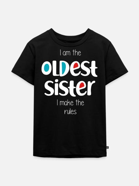 älteste Schwester - Kinder Premium Bio T-Shirt - Schwarz