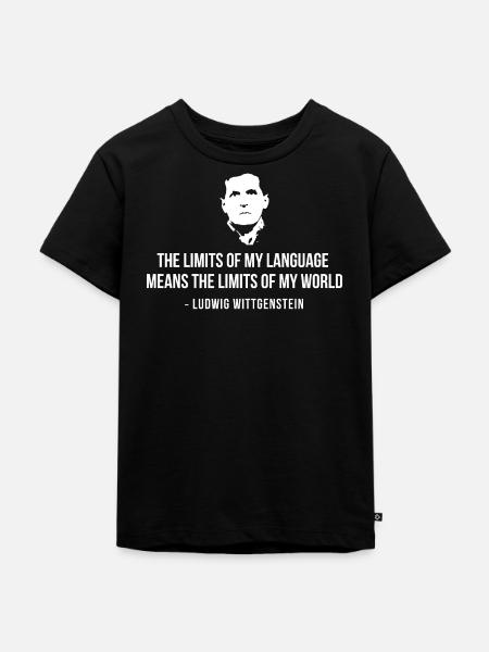 Language Limits World-Zitat von Wittgenstein - Kinder Premium Bio T-Shirt - Schwarz