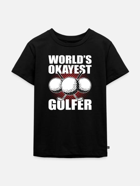 World's Okayest Golfer - Kinder Premium Bio T-Shirt - Schwarz