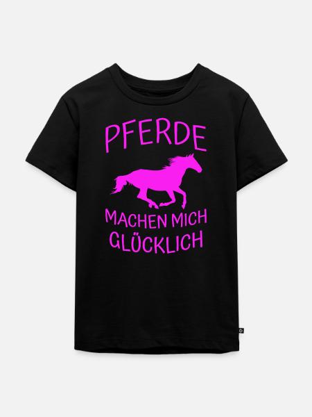 Pferde Glück - Kinder Premium Bio T-Shirt - Schwarz