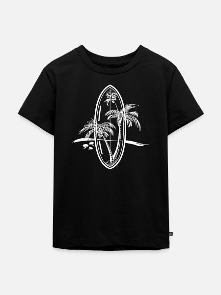 Surfbrett Zeichnung - Kinder Premium Bio T-Shirt - Schwarz