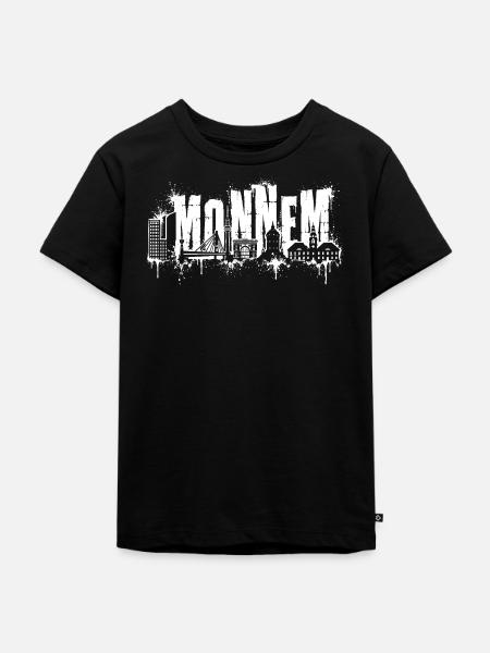 Mannheim, Monnem, Stadt Silhouette Spritzer - Kinder Premium Bio T-Shirt - Schwarz