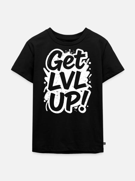 Erhöhe das Level - Kinder Premium Bio T-Shirt - Schwarz
