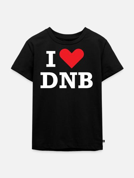 Ich liebe DNB-Musik - Kinder Premium Bio T-Shirt - Schwarz