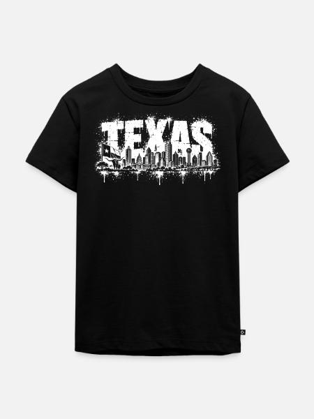 Texas Skyline Silhouette - Kinder Premium Bio T-Shirt - Schwarz