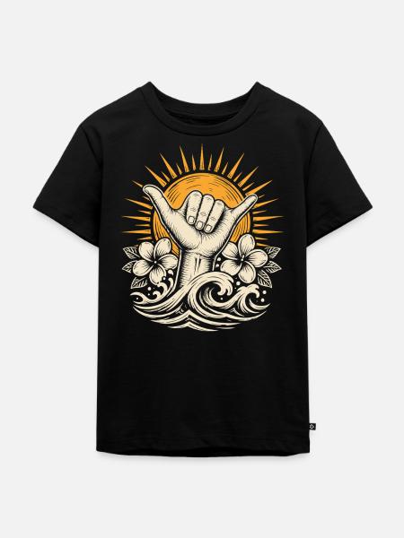 Shaka Aloha-Geist - Kinder Premium Bio T-Shirt - Schwarz