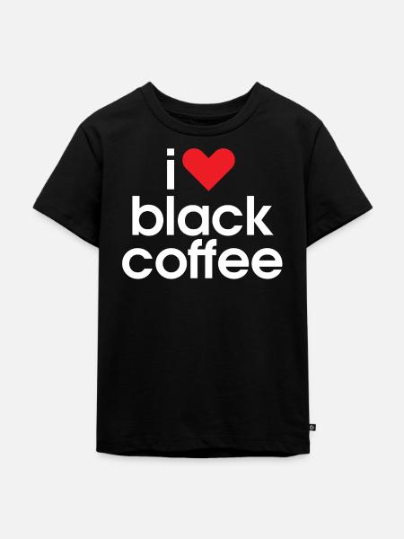 Ich liebe schwarzen Kaffee - Kinder Premium Bio T-Shirt - Schwarz