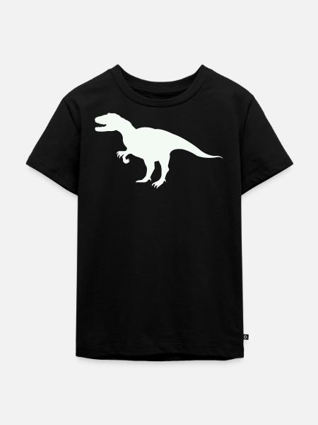 T-Rex Silhouette im Retro-Look - Kinder Premium Bio T-Shirt - Schwarz