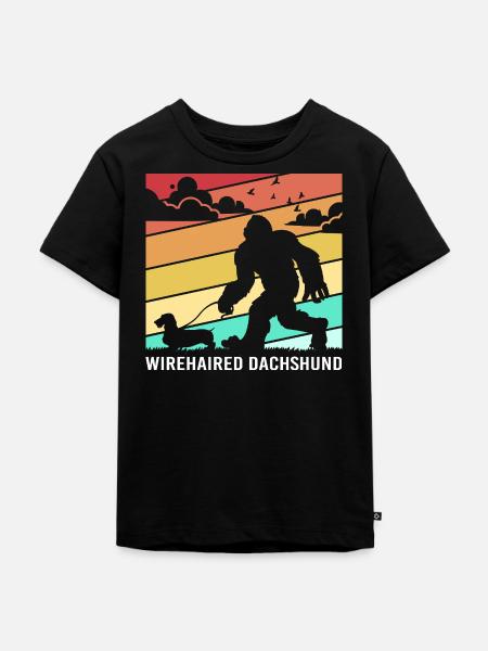 Rauhaardackel Dachshund - Kinder Premium Bio T-Shirt - Schwarz