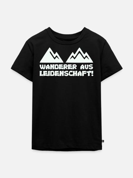 Wanderer aus Leidenschaft - Kinder Premium Bio T-Shirt - Schwarz
