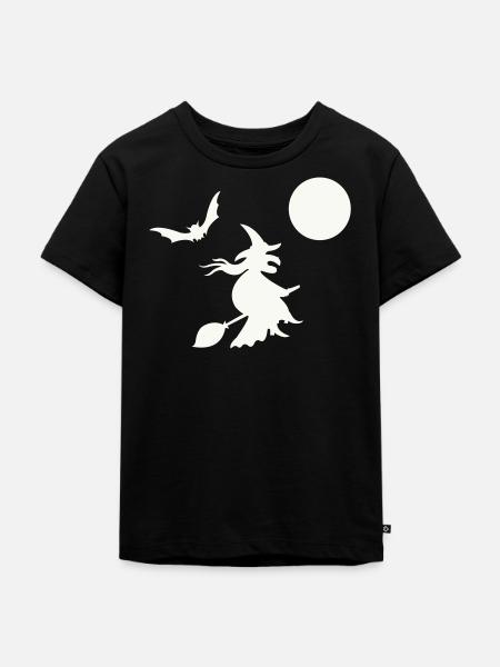 hexe_halloween- - Kinder Premium Bio T-Shirt - Schwarz