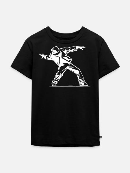 Breakdancer Skizze - Kinder Premium Bio T-Shirt - Schwarz