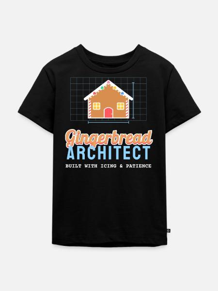 Lebkuchen-Architekt lustiges Weihnachtsbacken - Kinder Premium Bio T-Shirt - Schwarz