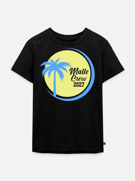Malle Crew 2027 Palmen Circle - Kinder Premium Bio T-Shirt - Schwarz