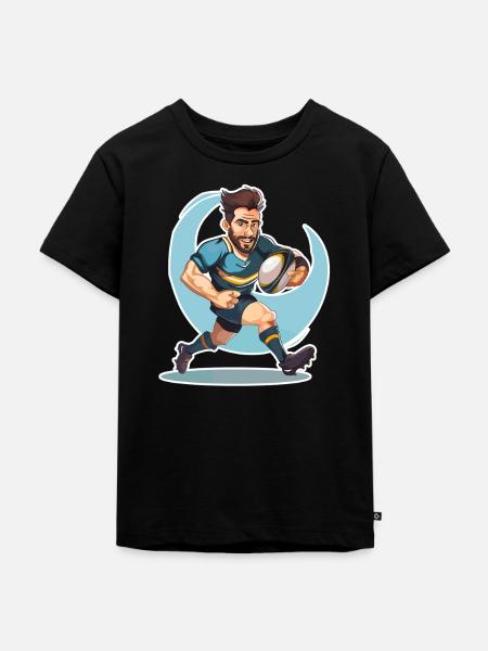 Rugbyspieler - Kinder Premium Bio T-Shirt - Schwarz