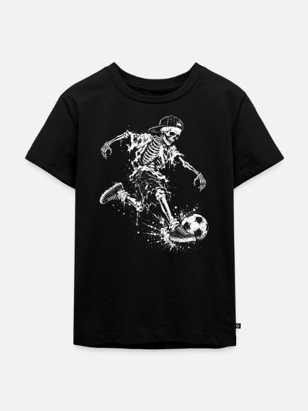 Skelettkicker Spray-Optik - Kinder Premium Bio T-Shirt - Schwarz
