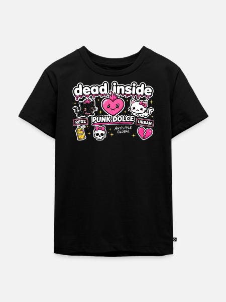 Süßes urbanes Punk-Herz - Kinder Premium Bio T-Shirt - Schwarz