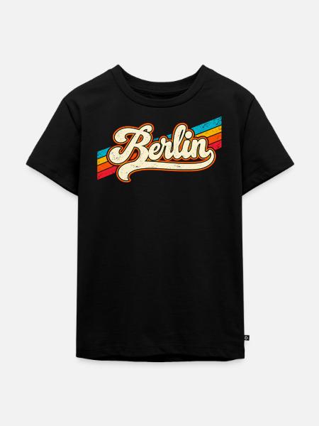 Berlin - Retro Sticker - Deutschalnd - Germany - Kinder Premium Bio T-Shirt - Schwarz