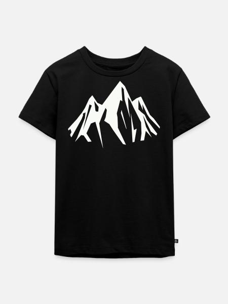 Spitzengipfel Silhouette - Kinder Premium Bio T-Shirt - Schwarz