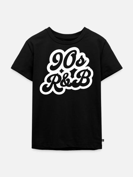 90er R&B Retro-Skript-Logo - Kinder Premium Bio T-Shirt - Schwarz