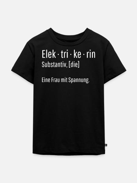 Elektrikerin Substantiv Definition Geschenk - Kinder Premium Bio T-Shirt - Schwarz