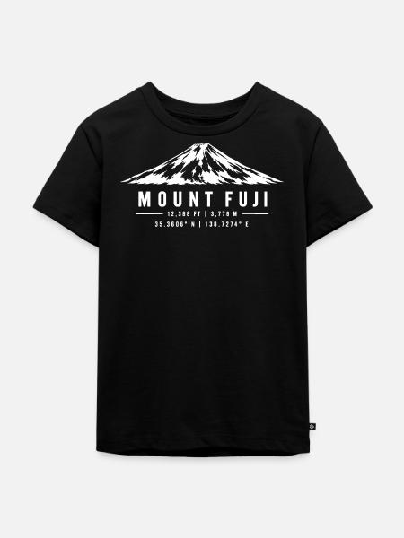 Mount Fuji Wandern Bergsteigen Japan Silhouette - Kinder Premium Bio T-Shirt - Schwarz